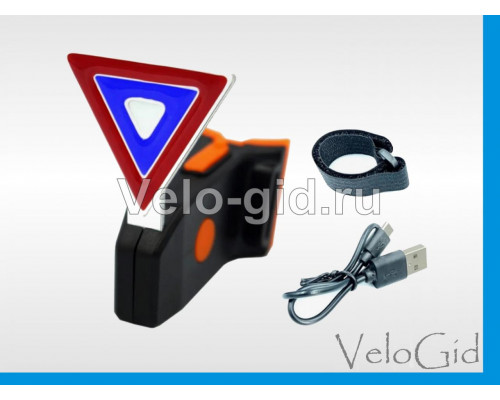 Задняя габаритка LED USB Треугольная Red-blue